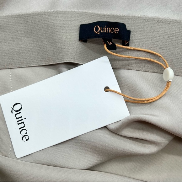 Quince Women’s 100% Washable Silk Cream Maxi Above Ankle Slip Skirt Resort Wear - Picture 10 of 16